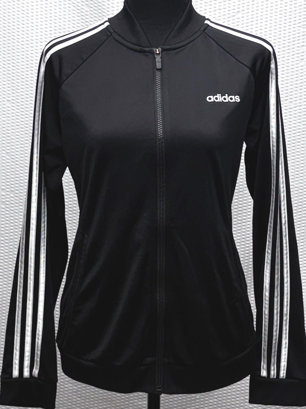 Adidas Neo Dazzle Black & White Full Zip 3-Strpe Track Jacket Women’s S DZ7657